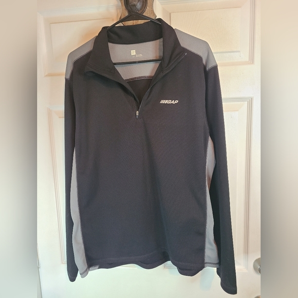 (1277) The Gap Men's Classic Long Sleeve Warm-Up Jacket, Large, Black & Grey - Picture 3 of 12